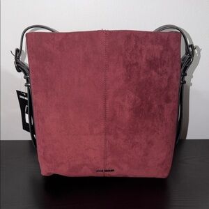 Steve Madden Maroon Suede Crossbody Bag